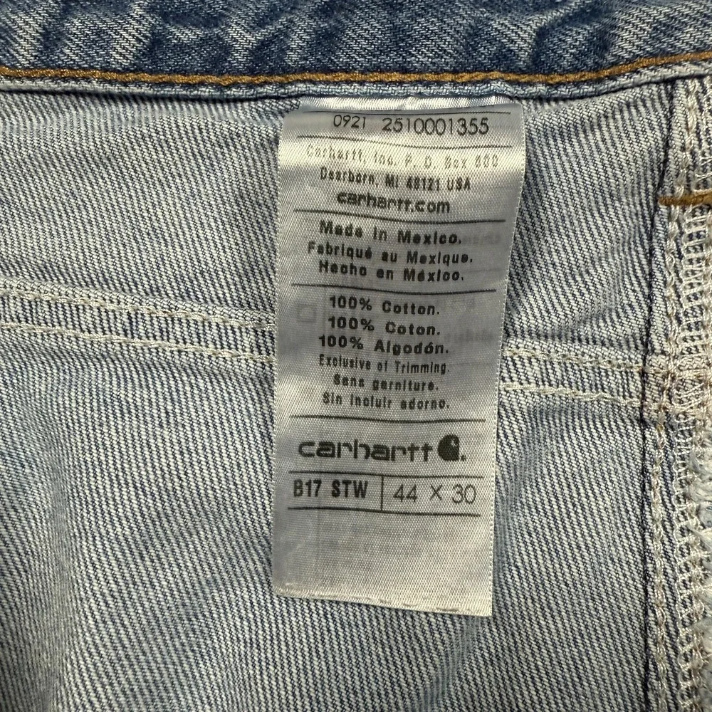 Carhartt Jeans Mens 44x30 Blue Stonewash B17 STW Relaxed Fit Straight Leg Denim‎